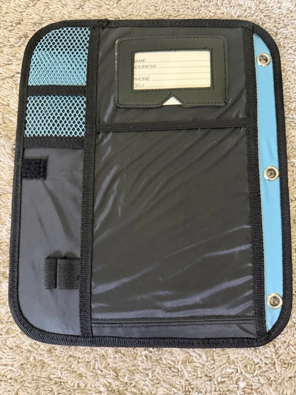 Smart Supplies Blue and Black Three-Ring Binder Organizer